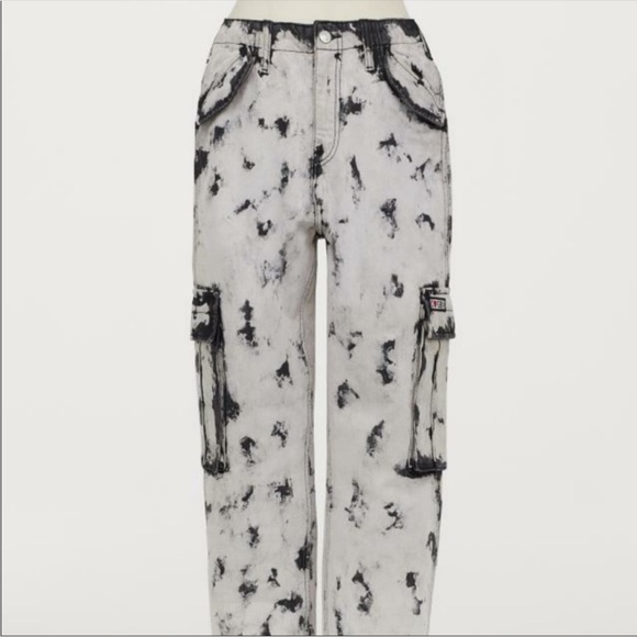 GIAMBATTISTA VALLI 🖤 H&M Bleached Cargo Jeans